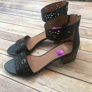 Franco Sarto stacked heel ankle strap sandals 8.5